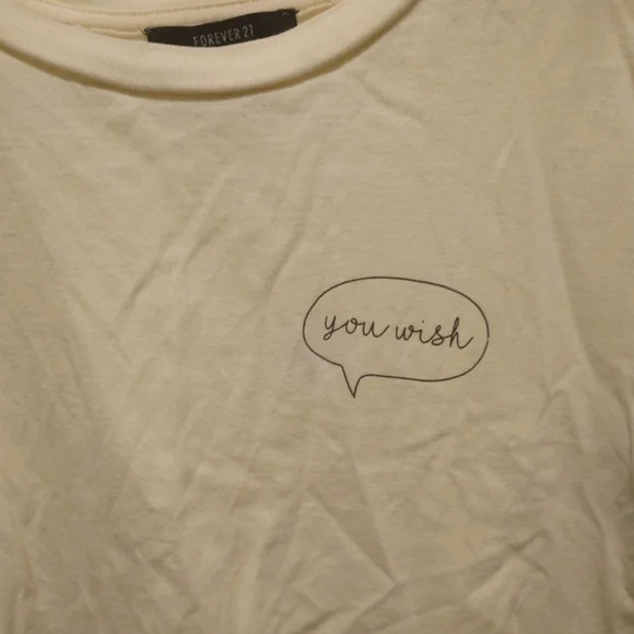 Yellow Crop Top with Graphic Print From Forever 21 Size Small - Picture 2 of 3